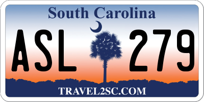 SC license plate ASL279