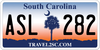 SC license plate ASL282