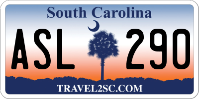 SC license plate ASL290