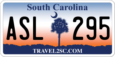 SC license plate ASL295
