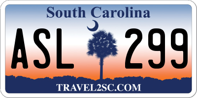 SC license plate ASL299