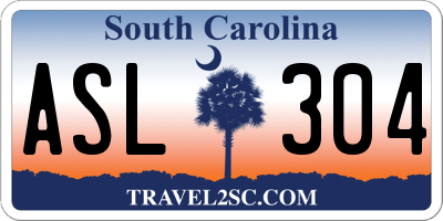 SC license plate ASL304