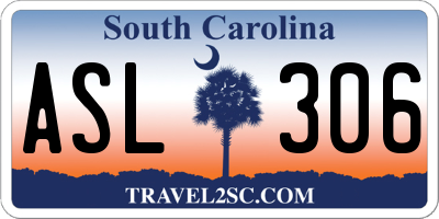 SC license plate ASL306