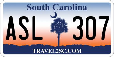 SC license plate ASL307