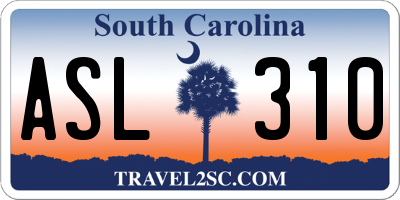 SC license plate ASL310