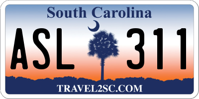 SC license plate ASL311