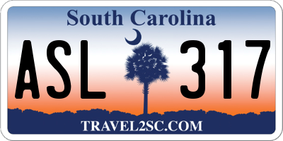 SC license plate ASL317