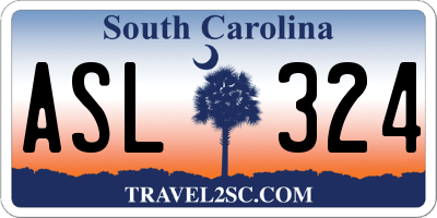 SC license plate ASL324