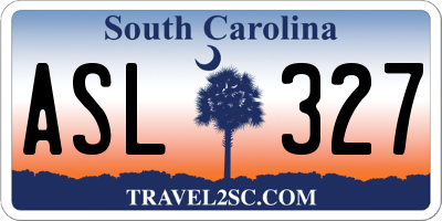 SC license plate ASL327