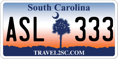 SC license plate ASL333