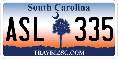 SC license plate ASL335