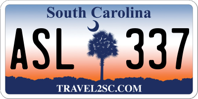 SC license plate ASL337