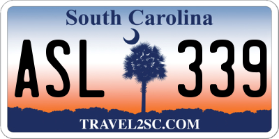 SC license plate ASL339