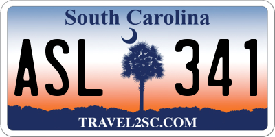 SC license plate ASL341