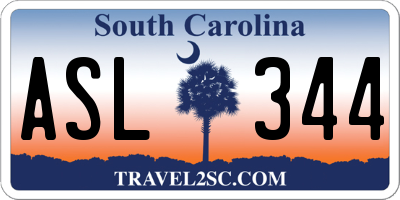 SC license plate ASL344