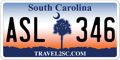 SC license plate ASL346