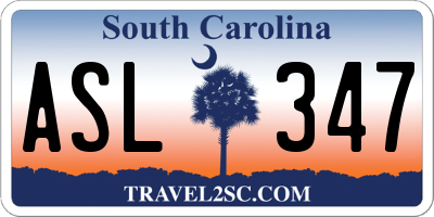 SC license plate ASL347