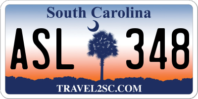 SC license plate ASL348