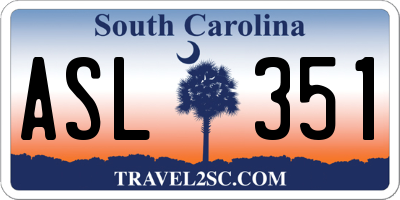SC license plate ASL351