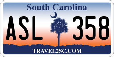 SC license plate ASL358