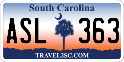 SC license plate ASL363