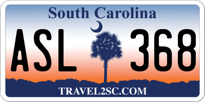 SC license plate ASL368