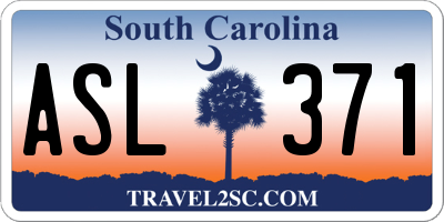 SC license plate ASL371