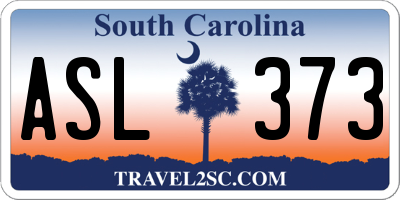SC license plate ASL373