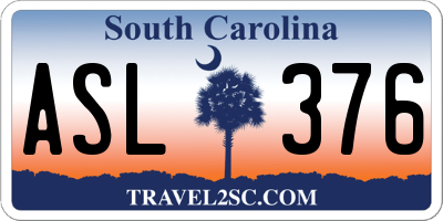 SC license plate ASL376