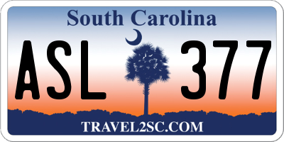 SC license plate ASL377