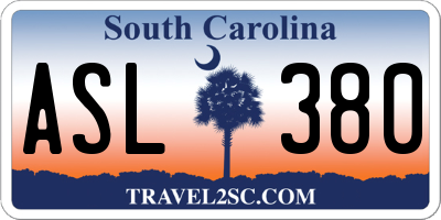SC license plate ASL380