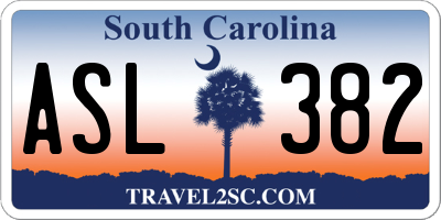 SC license plate ASL382