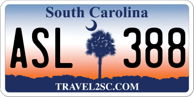 SC license plate ASL388