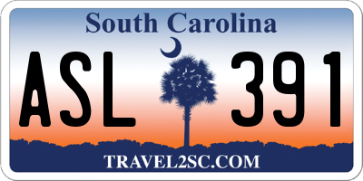 SC license plate ASL391
