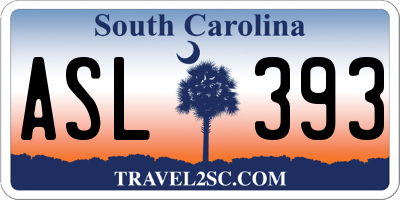 SC license plate ASL393
