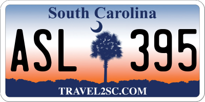 SC license plate ASL395