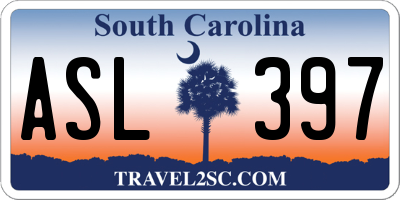 SC license plate ASL397