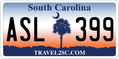SC license plate ASL399