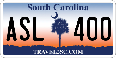 SC license plate ASL400