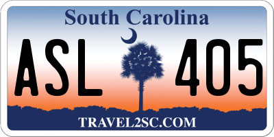 SC license plate ASL405