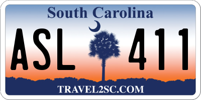 SC license plate ASL411