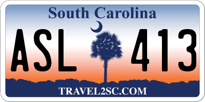 SC license plate ASL413