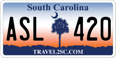 SC license plate ASL420