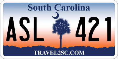 SC license plate ASL421