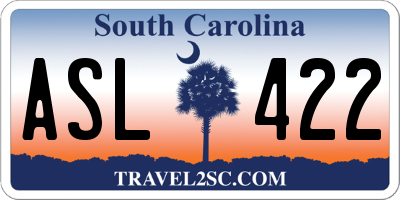SC license plate ASL422
