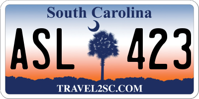 SC license plate ASL423