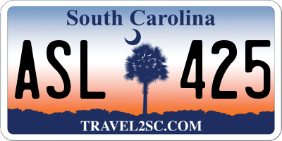 SC license plate ASL425