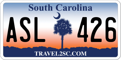 SC license plate ASL426