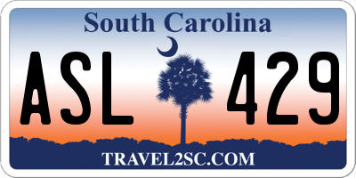 SC license plate ASL429