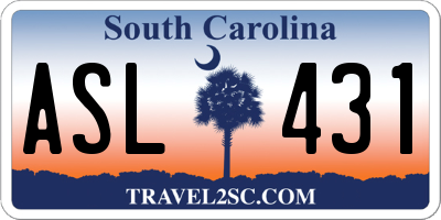 SC license plate ASL431